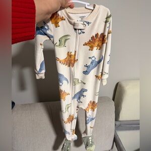 Carter's Cream Dinosaur and cream helicopters Print Kids One Piece